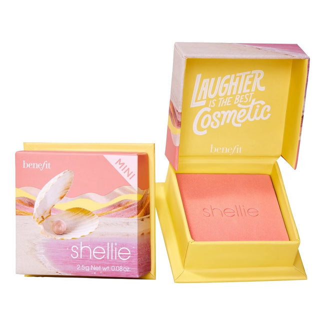 Benefit Shellie Mini Warm-Seashell Pink Blush róż do policzków w ciepłym odcieniu różowej muszli 2.5g