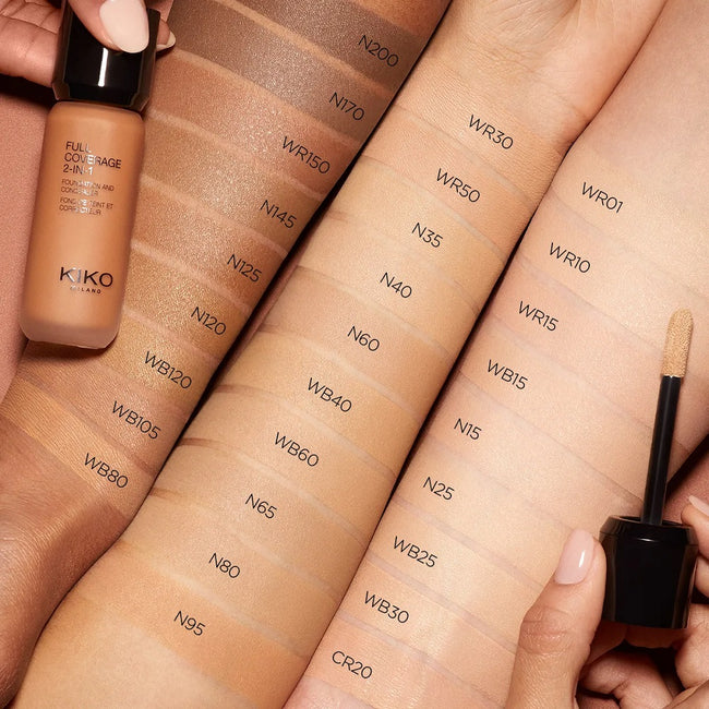 KIKO Milano Full Coverage 2-In-1 Foundation & Concealer mocno kryjący podkład i korektor 2 w 1 WB60 Warm Beige 25ml