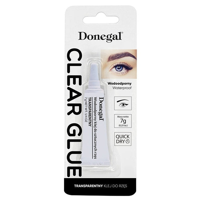 Donegal Clear Glue wodoodporny klej do rzęs Transparentny 7g