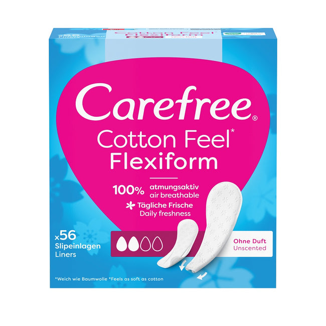 Carefree Cotton Feel Flexiform wkładki higieniczne nieperfumowane 56szt