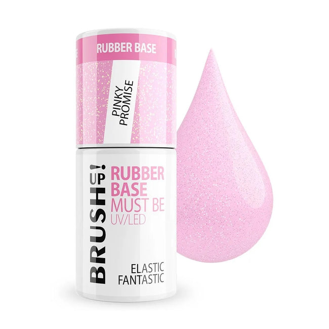 BrushUp! Rubber Base baza hybrydowa do paznokci Pinky Promise 5g