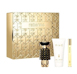 Paco Rabanne Fame zestaw perfumy spray 50ml + balsam do ciała 75ml + miniatura perfum spray 10ml