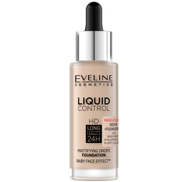 Eveline Cosmetics Liquid Control HD matujący podkład do twarzy z niacynamidem 010 Light Beige 32ml