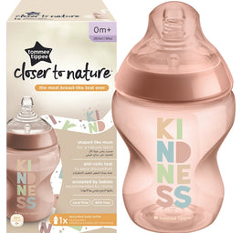 Tommee Tippee Closer To Nature butelka do karmienia ze smoczkiem silikonowym 0m+ 260ml