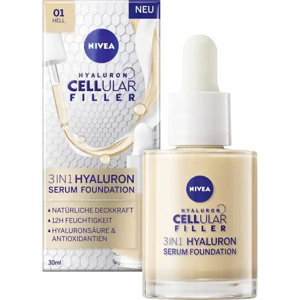 Nivea Cellular Filler 3in1 Hyaluron Serum Foundation podkład do twarzy 01 Hell 30ml