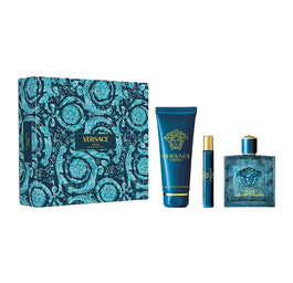 Versace Eros zestaw woda toaletowa spray 100ml + woda toaletowa spray 10ml + żel pod prysznic 150ml