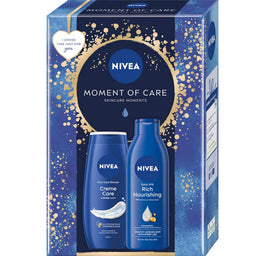 Nivea Moment Of Care zestaw żel pod prysznic 250ml + odżywcze mleczko do ciała 250ml