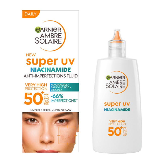 Garnier Ambre Solaire Super UV Niacinamide fluid ochronny przeciw niedoskonałościom z niacynamidem SPF50+ 40ml