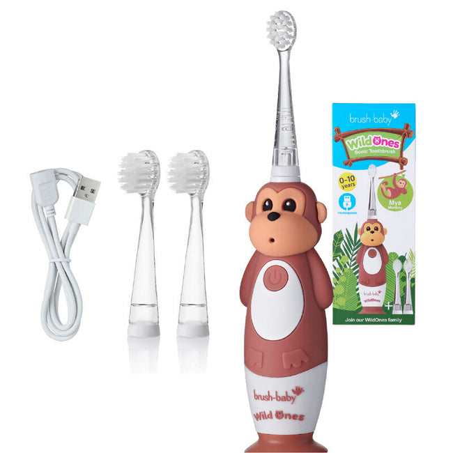 Brush-Baby WildOnes szczoteczka soniczna dla dzieci 0-10l Monkey