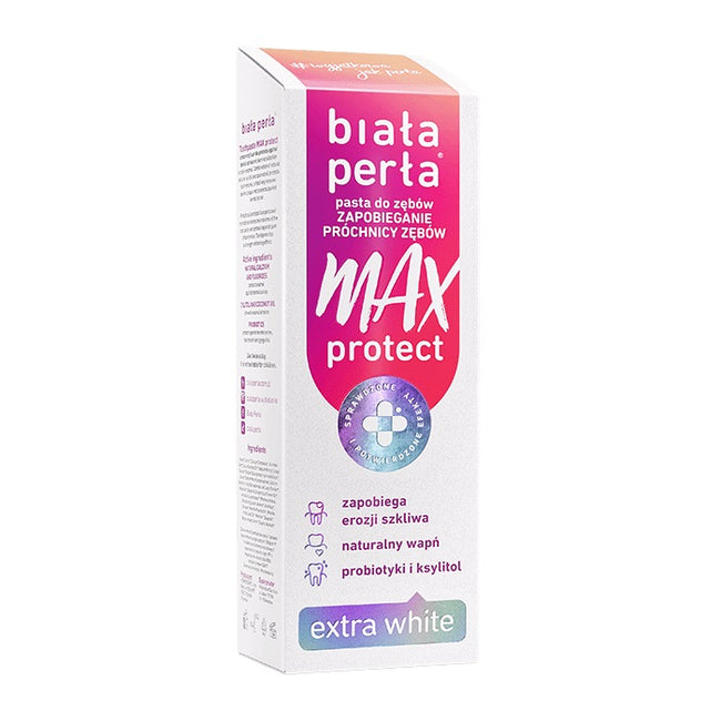 Biała Perła Max Protect Extra White wybielająca pasta do zębów 75ml