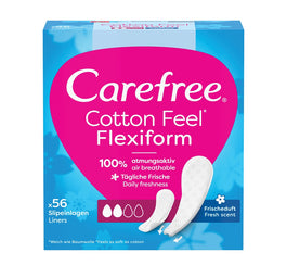 Carefree Cotton Feel Flexiform wkładki higieniczne świeży zapach 56szt