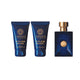 Versace Pour Homme Dylan Blue zestaw woda toaletowa spray 50ml + balsam po goleniu 50ml + żel pod prysznic 50ml