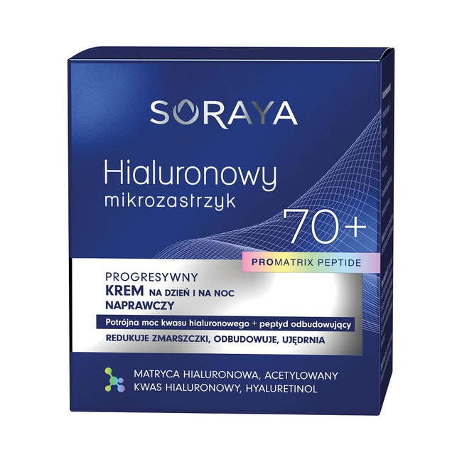 Soraya Hialuronowy mikrozastrzyk progresywny krem naprawczy 70+ 50ml