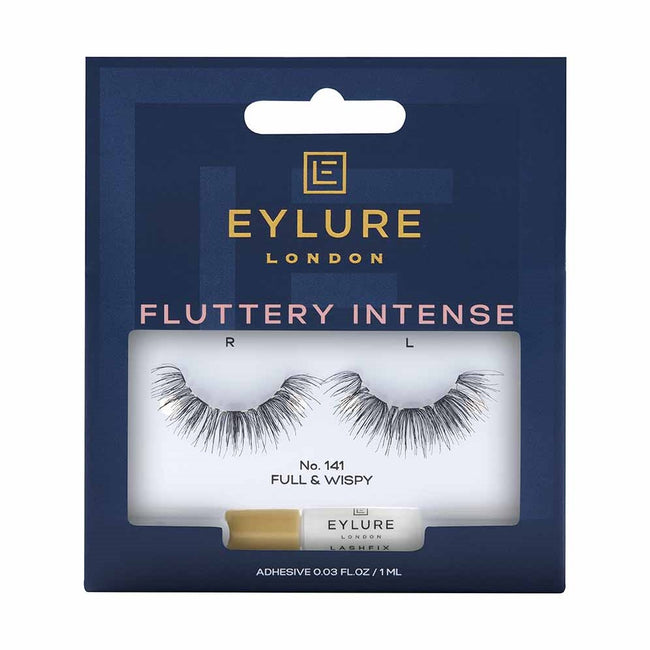 Eylure Fluttery Intense Lashes sztuczne rzęsy z klejem efekt podwójnej objętości No. 141