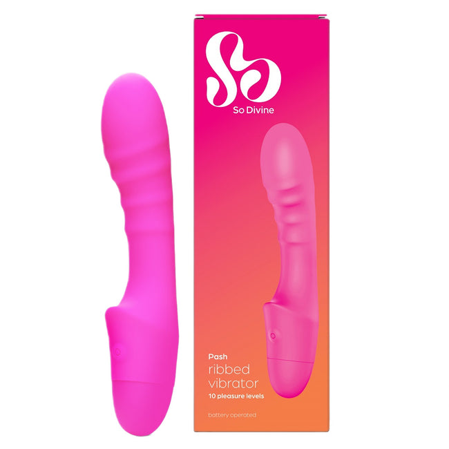 So Divine Pash Ribbed Vibrator żebrowany wibrator punktu G Pink