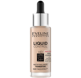 Eveline Cosmetics Liquid Control HD matujący podkład do twarzy z niacynamidem 050 Golden Beige 32ml