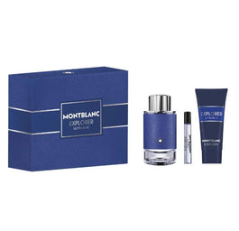 Mont Blanc Explorer Ultra Blue zestaw woda perfumowana spray 100ml + woda perfumowana spray 7.5ml + żel pod prysznic 100ml