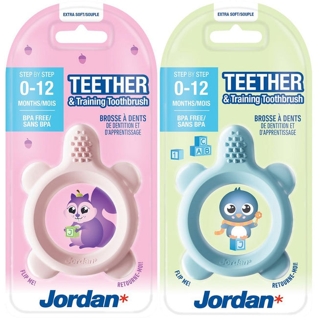 Jordan Teether & Training Toothbrush gryzak i szczoteczka treningowa 0-12m