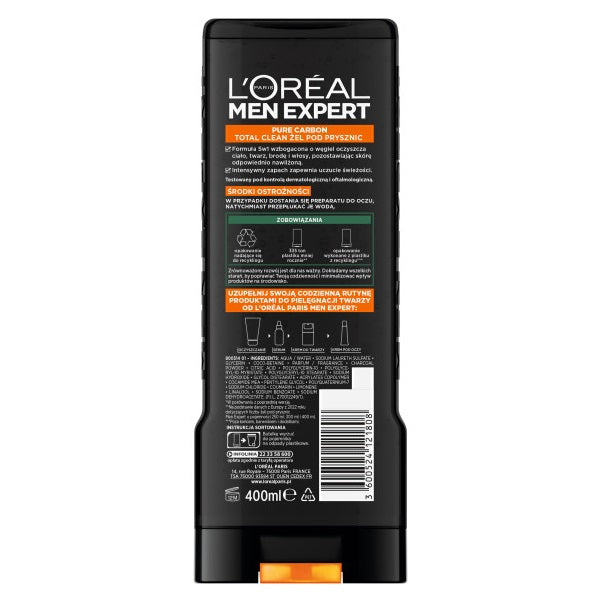 L'Oreal Paris Men Expert Pure Carbon Total Clean żel pod prysznic 5w1 400ml