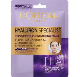 L'Oreal Paris Hyaluron Specialist wypełniająca nawilżeniem maska w płachcie 30g