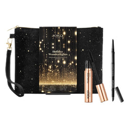 KIKO Milano Holiday Wonderlights Stayglam Black Duo Eyes Gift Set zestaw panoramiczny tusz do rzęs zwiększający objętość 12ml + kredka do oczu 0.35g