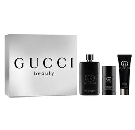 Gucci Guilty Pour Homme zestaw woda perfumowana spray 90ml + żel pod prysznic 50ml + dezodorant sztyft 75ml