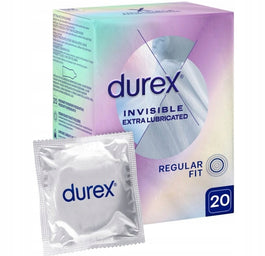 Durex Invisible Extra Lubricated cienkie prezerwatywy dodatkowo nawilżane 20szt