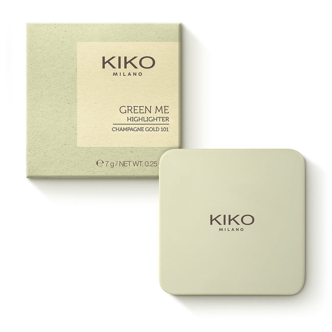 KIKO Milano Green Me Highlighter rozświetlający puder do twarzy 101 Champagne Gold 7g