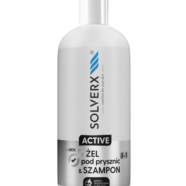 SOLVERX Active żel pod prysznic i szampon 2w1 dla mężczyzn 400ml