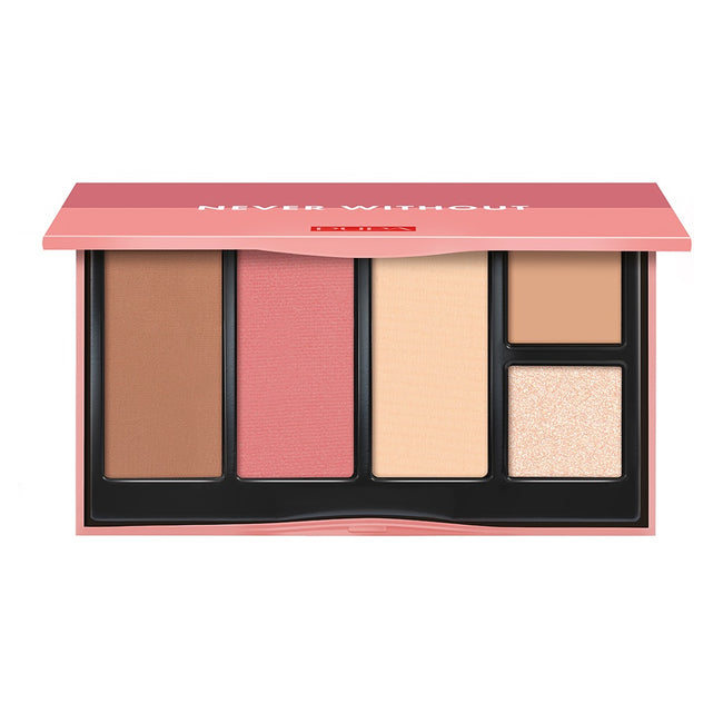 Pupa Milano Never Without All In One Face Palette paleta do makijażu twarzy 002 Medium Skin 15.2g