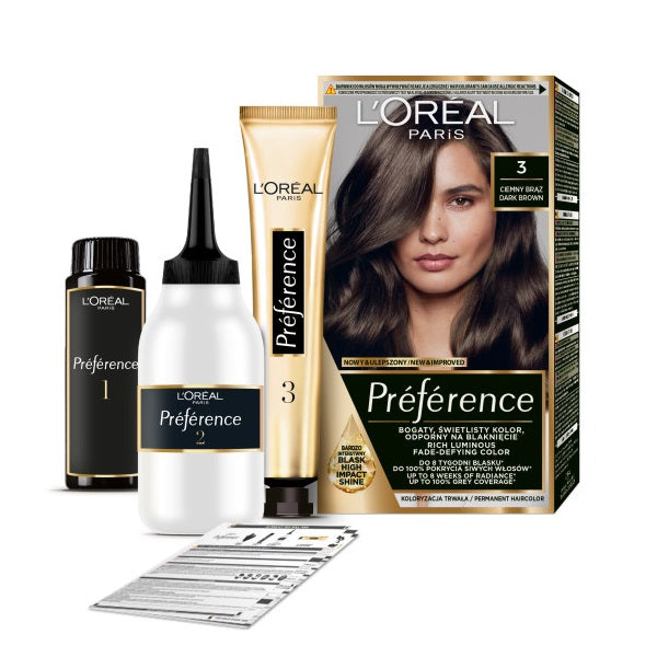 L'Oreal Paris Preference farba do włosów 3 Ciemny Brąz