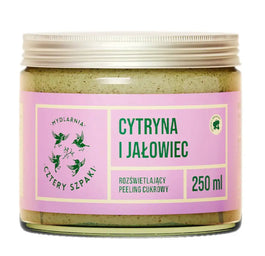 Mydlarnia Cztery Szpaki Rozświetlający peeling cukrowy Cytryna i Jałowiec 250ml