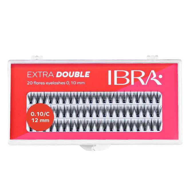 Ibra Kępki sztucznych rzęs Extra Double Knot-Free C 0.10-12mm