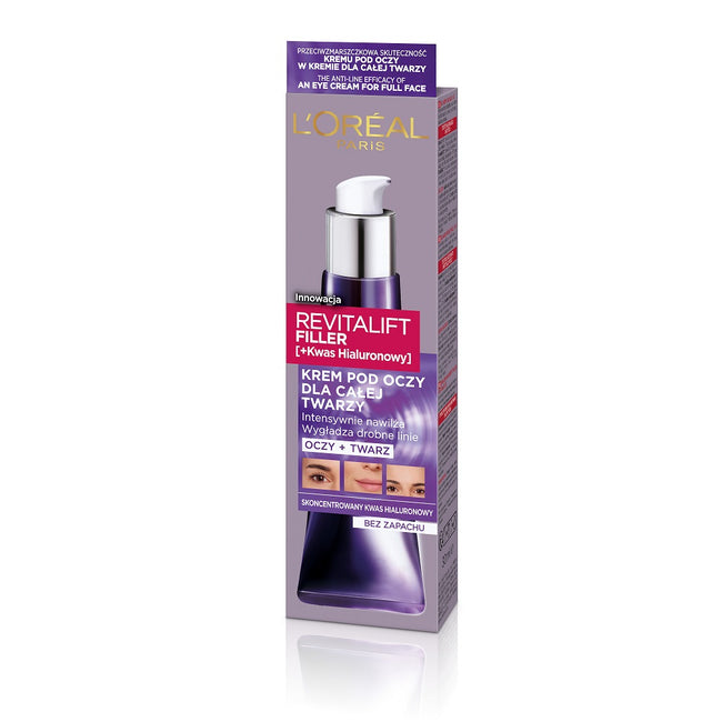 L'Oreal Paris Revitalift Filler [+Kwas Hialuronowy] krem pod oczy dla całej twarzy 30ml