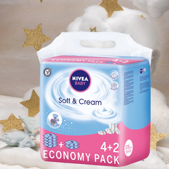 Nivea Baby Soft & Cream chusteczki oczyszczające 6x63szt.