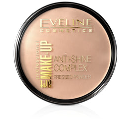 Eveline Cosmetics Art Make-Up Anti-Shine Complex Pressed Powder matujący puder mineralny z jedwabiem 34 Medium Beige 14g