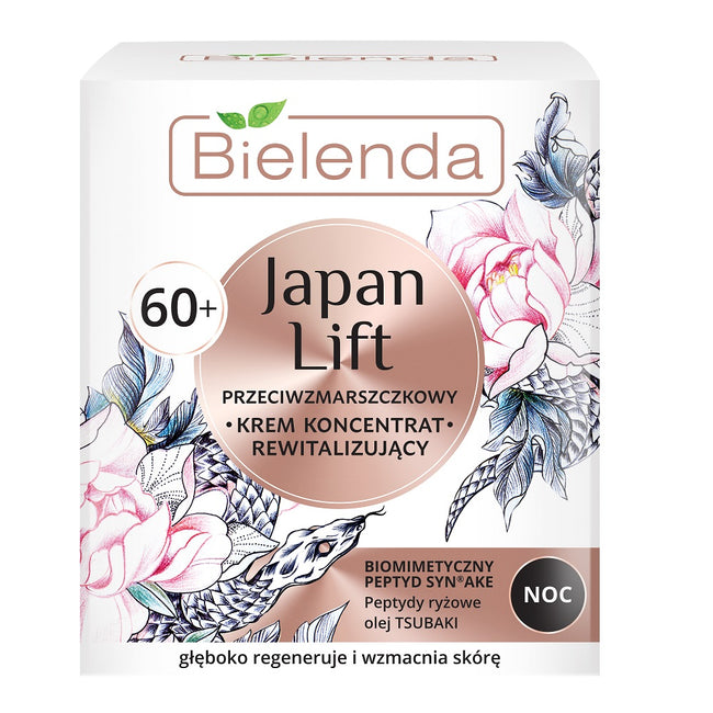 Bielenda Japan Lift przeciwzmarszczkowy krem koncentrat rewitalizujący na noc 60+ 50ml