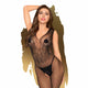 Penthouse Wild Catch haftowane bodystocking z otwartym krokiem Black S-L